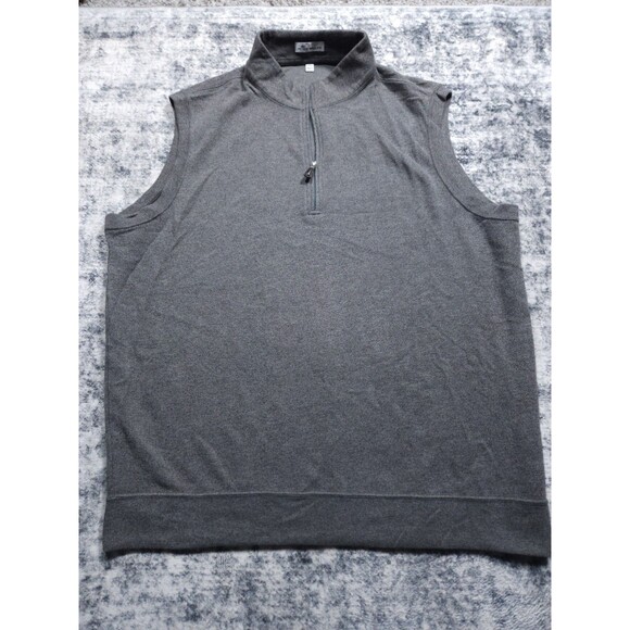 Peter Millar Sweater Mens 2XL XXL Quarter Zip Pullover Vest Golf Gray Sweatshirt - Picture 1 of 6